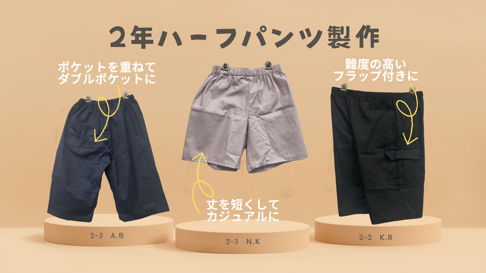 2年ハーフパンツ製作 (1)